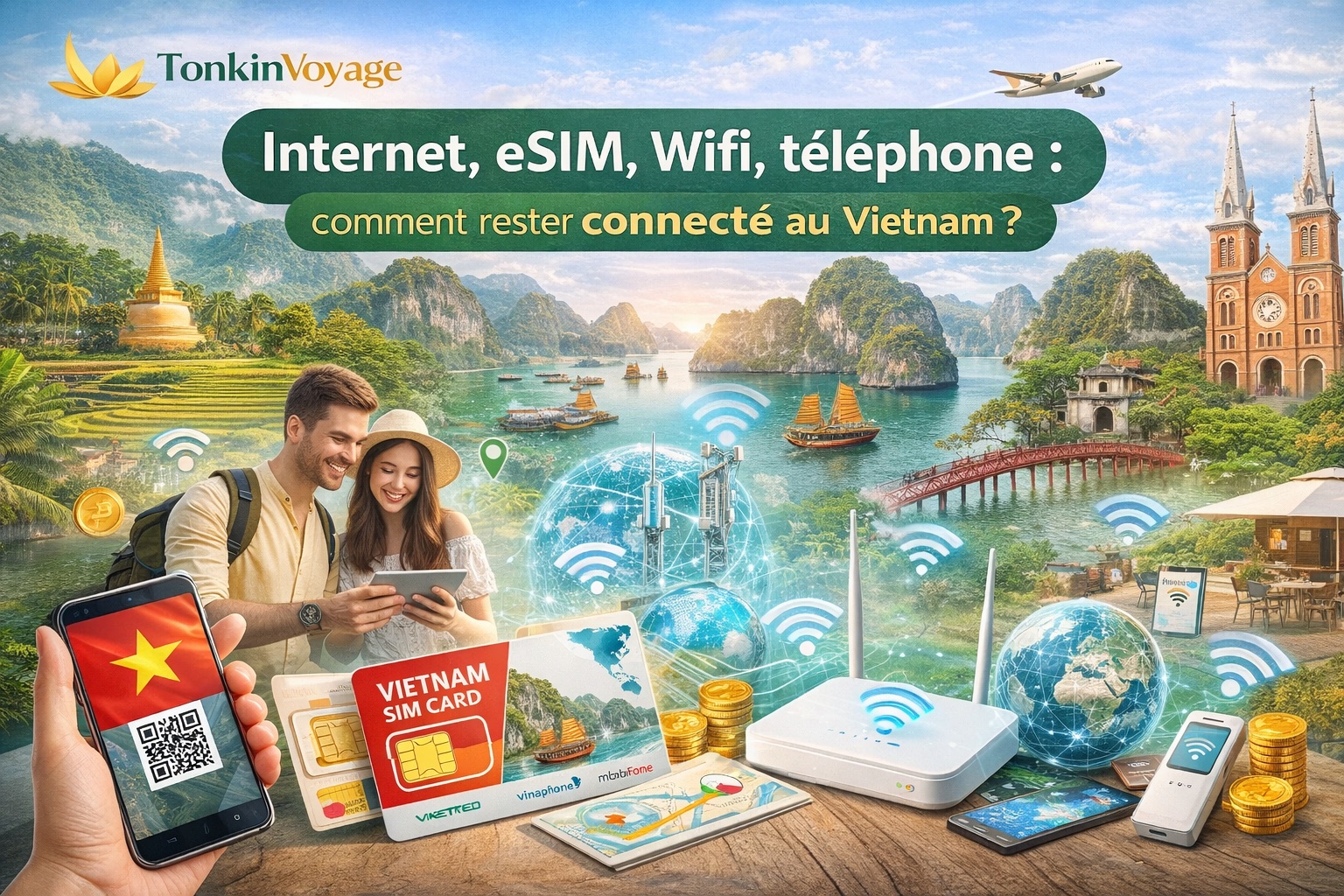 Voyage au Vietnam : Comment rester connect&eacute; au Vietnam : Internet, Wi-Fi, SIM et eSIM